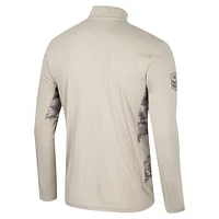 Men's Colosseum Natural Navy Midshipmen OHT Military Appreciation Quarter-Zip Jacket