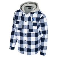 Men's Colosseum Navy/White Navy Midshipmen Buffalo Plaid Full-Zip Jacket