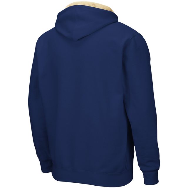 Sweat à capuche zippé entièrement Colosseum Navy Midshipmen Arch & Logo pour homme