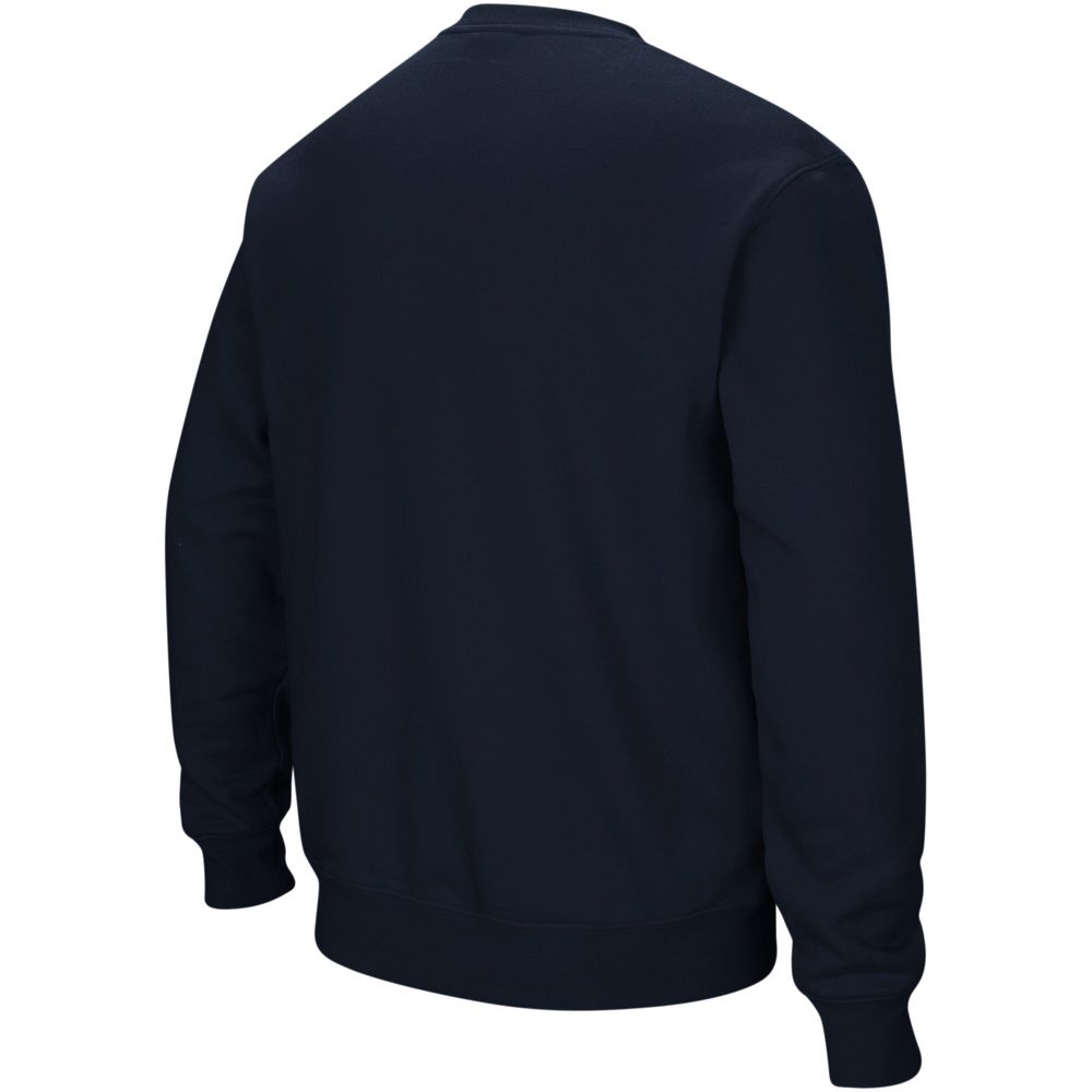 Men's Colosseum Navy Midshipmen Arch & Logo Crew Neck Sweatshirt