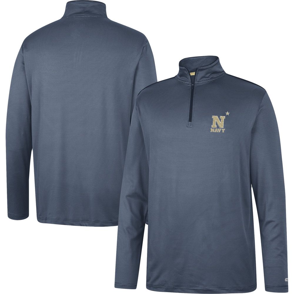 Men's Colosseum Navy Midshipmen Logo Quarter-Zip Windshirt