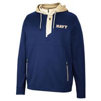 Men's Colosseum Navy Midshipmen Luge 3.0 Quarter-Zip Hoodie