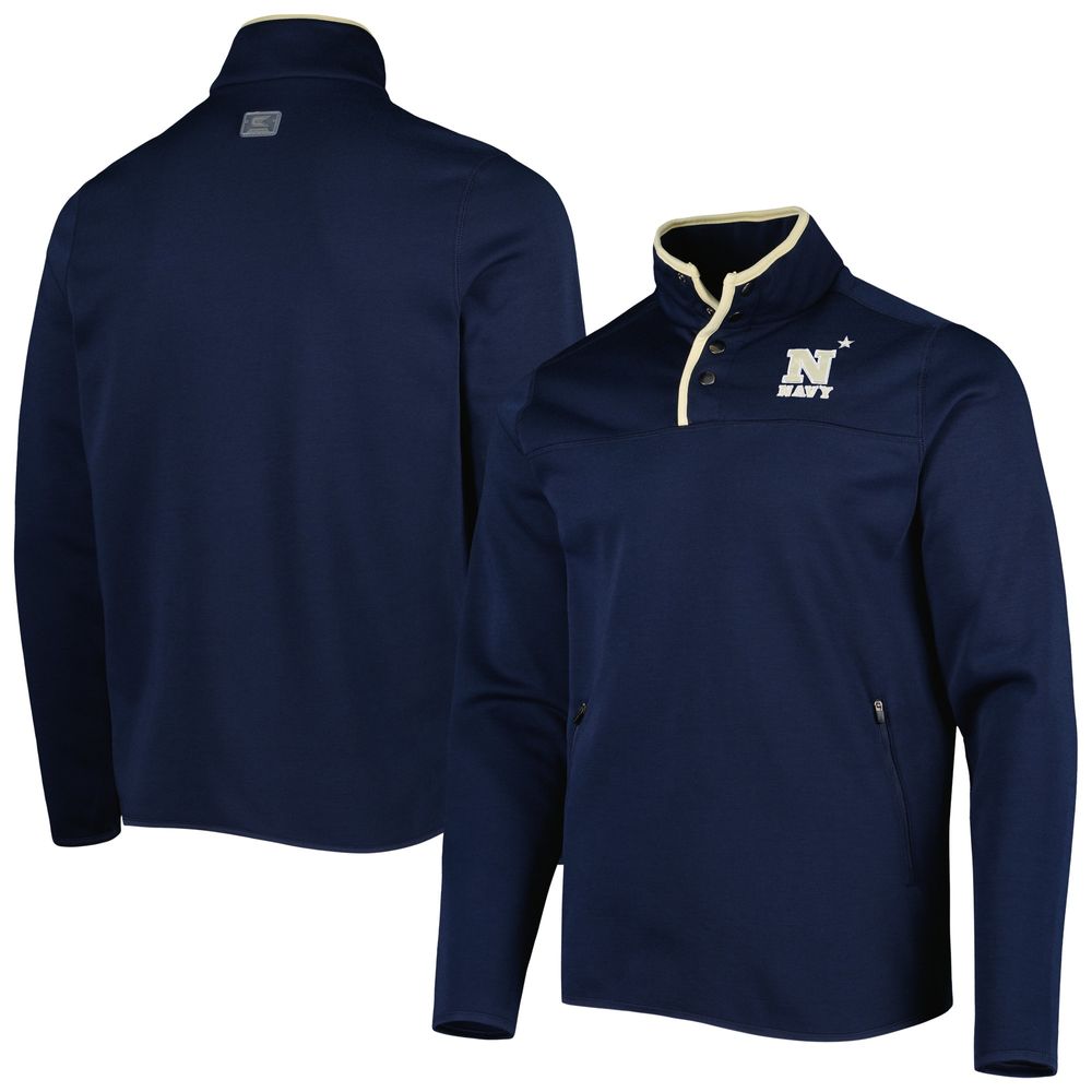 Men's Colosseum Navy Midshipmen Rebound Quarter-Snap Jacket