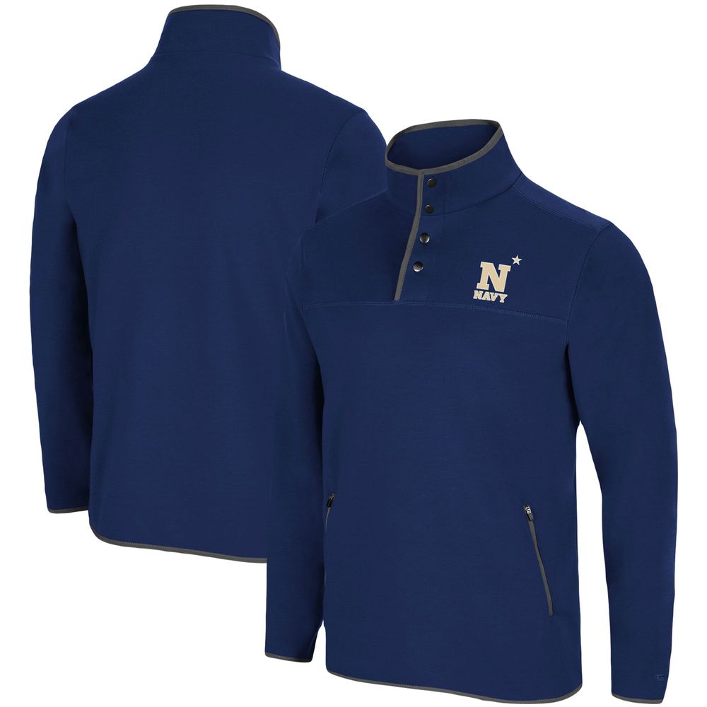 Men's Colosseum Navy Midshipmen Rebound Snap Pullover Jacket