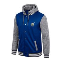 Men's Colosseum Navy Midshipmen Robinson Hoodie Full-Snap Jacket