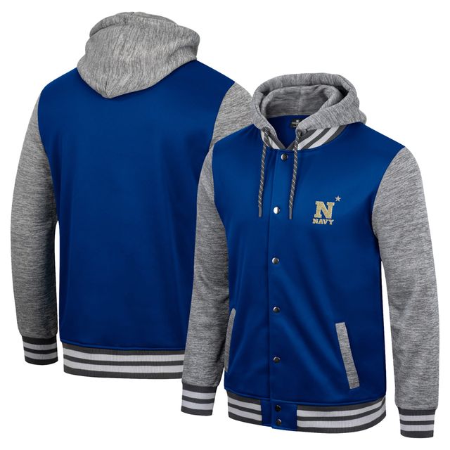 Colosseum Navy Midshipmen Robinson Hoodie Full-Snap Jacket