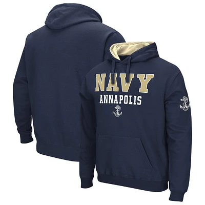 Men's Colosseum Navy Midshipmen Sunrise Pullover Hoodie