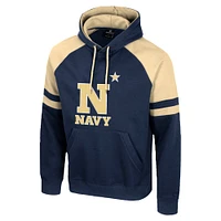 Men's Colosseum  Navy Midshipmen Todd Raglan Pullover Hoodie