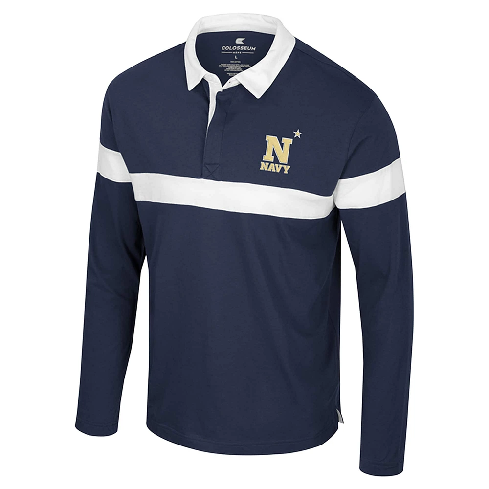 Men's Colosseum  Navy Midshipmen Too Cool For School Long Sleeve Polo