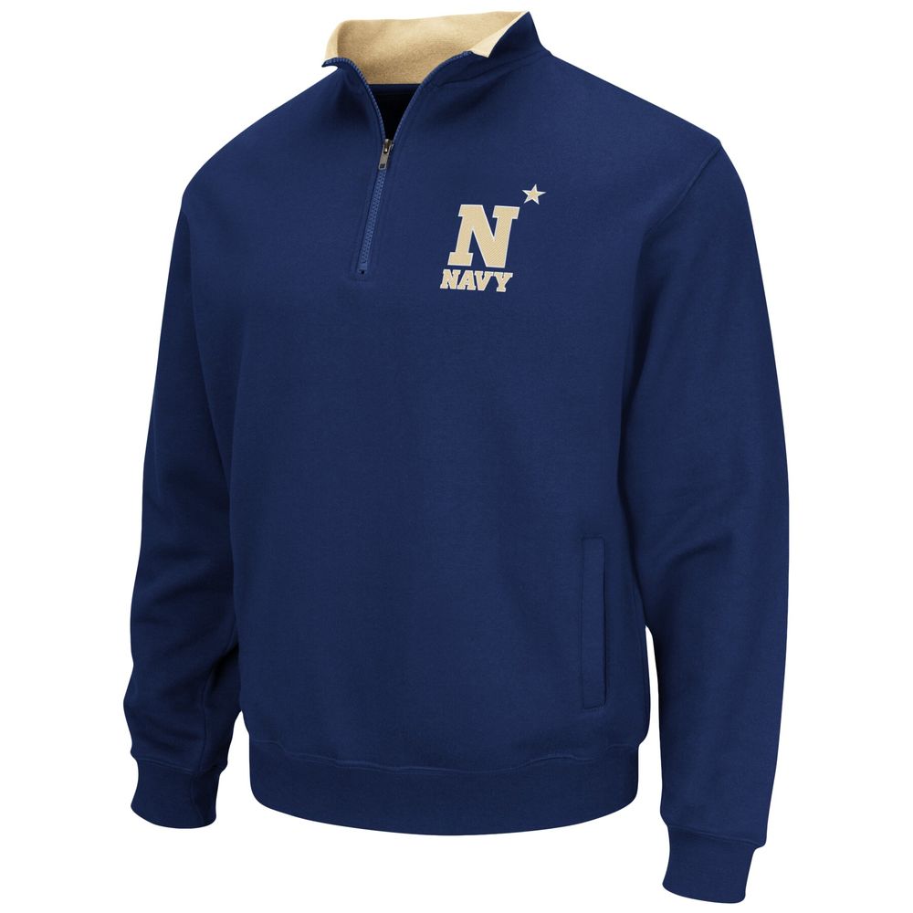 Men's Colosseum Navy Midshipmen Tortugas Team Logo Quarter-Zip Jacket