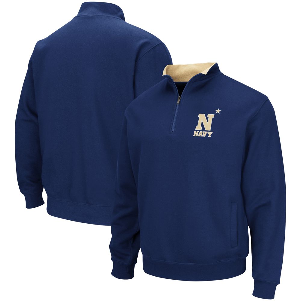 Men's Colosseum Navy Midshipmen Tortugas Team Logo Quarter-Zip Jacket