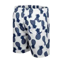 Men's Colosseum White Navy Midshipmen Pineapples Swim Shorts