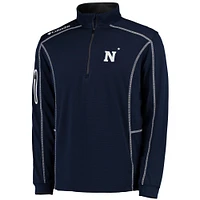 Men's Columbia Golf Navy Midshipmen Shotgun Omni-Wick Quarter-Zip Pullover Jacket