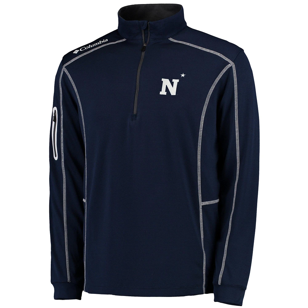 Columbia Golf Navy Midshipmen Shotgun Omni-Wick Quarter-Zip Pullover Jacket