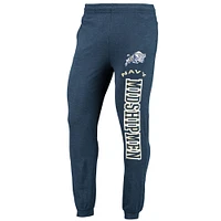 Concepts pour hommes Sport Navy/Heather Charcoal Navy Midshipmen Meter Ensemble t-shirt à capuche manches longues et pyjama de jogging