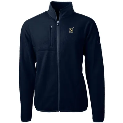 Navy Midshipmen Cutter & Buck Team Logo Cascade Eco Sherpa Fleece Full-Zip Jacket