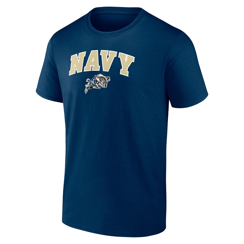 T-shirt Fanatics pour homme bleu marine avec inscription « Marine Midshipmen »