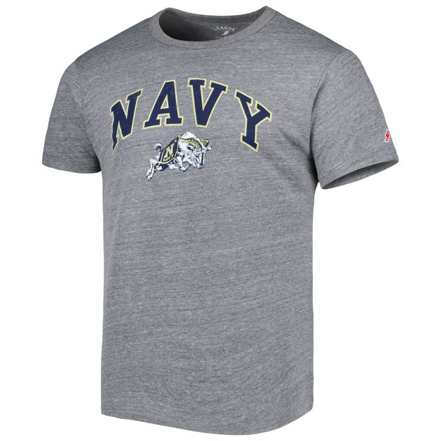 T-shirt à trois mélanges pour hommes League Collegiate Wear Heather Navy Midshipmen 1965 Arch Victory Falls