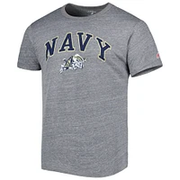 Men's League Collegiate Wear Heather Navy Midshipmen 1965 Arch Victory Falls Tri-Blend T-Shirt