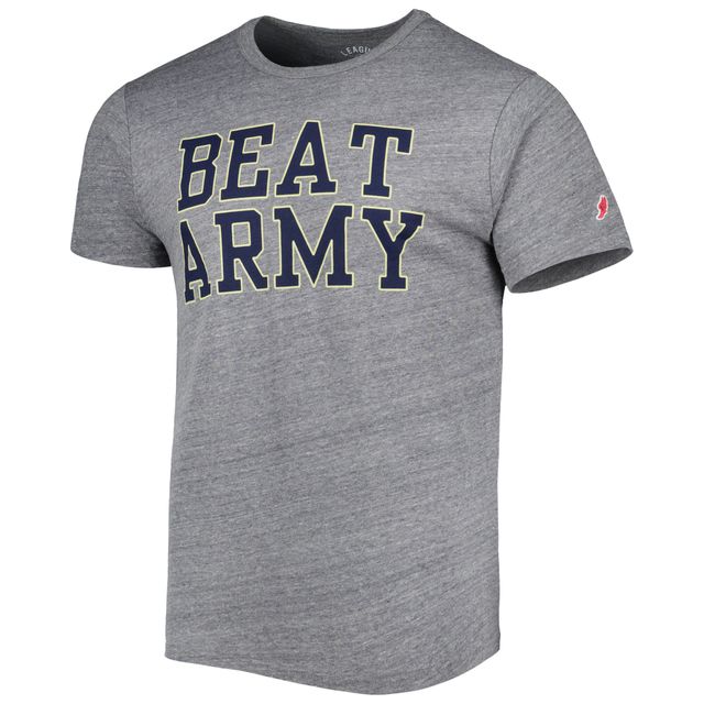 T-shirt à trois mélanges pour hommes League Collegiate Wear Heather Navy Midshipmen Local Victory Falls