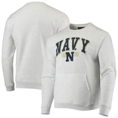 Navy Midshipmen League Collegiate Wear Upperclassman Pocket Pullover Sweatshirt - Heathered Gray