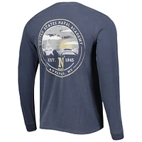 Men's Navy Midshipmen Circle Campus Scene Long Sleeve T-Shirt