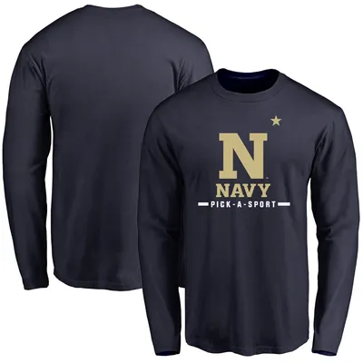 Navy Midshipmen Custom Sport Long Sleeve T-Shirt