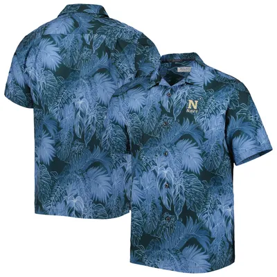 Navy Midshipmen Tommy Bahama Coast Luminescent Fronds IslandZone Button-Up Camp Shirt