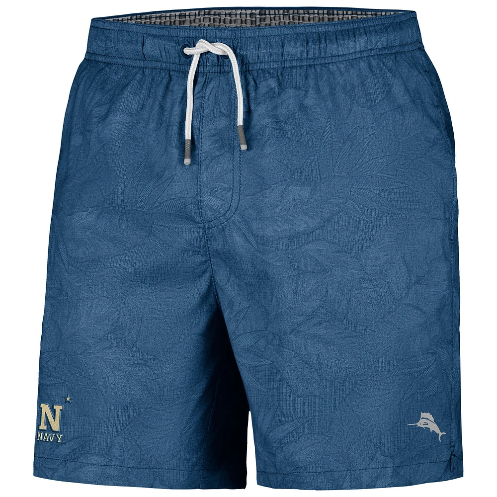 Maillot de bain Tommy Bahama Navy Midshipmen Naples Layered Leaves pour hommes