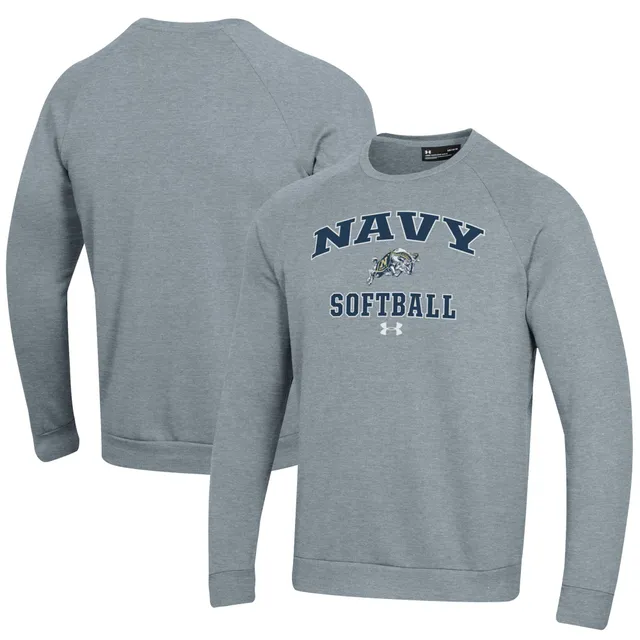 Men's Under Armour Navy Navy Midshipmen Game Day Thermal Raglan Pullover  Sweatshirt