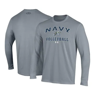 Navy Midshipmen Under Armour Volleyball Arch Over Performance Long Sleeve T-Shirt