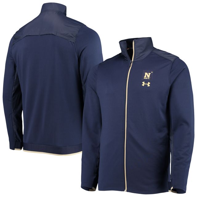 Under Armour Navy Midshipmen 2021 Sideline Command Veste entièrement zippée pour homme