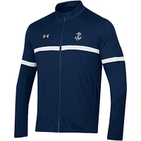 Men's Under Armour Navy Midshipmen 2023 Assist Warm Up Full-Zip Jacket