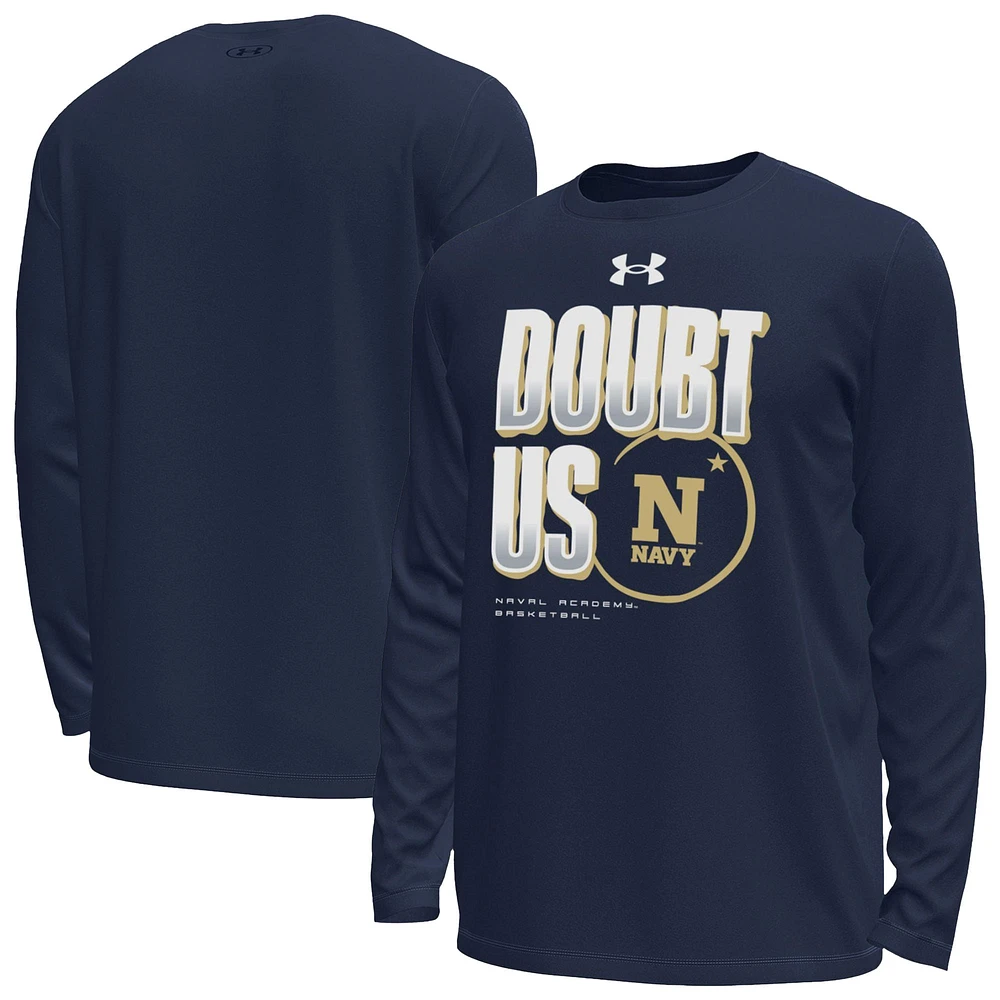 Men's Under Armour Navy Midshipmen March Madness Unity Long Sleeve T-Shirt