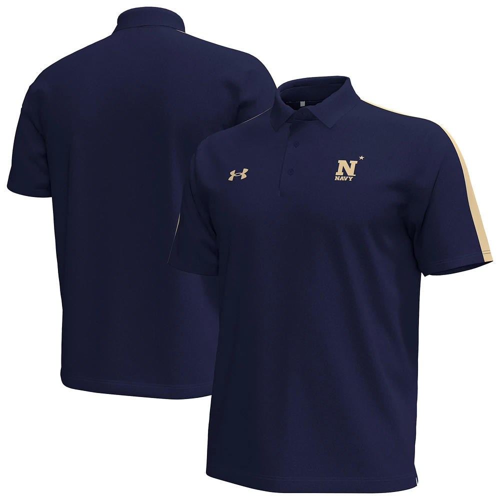 Polo Pinnacle Performance bleu marine pour homme Under Armour Navy Midshipmen