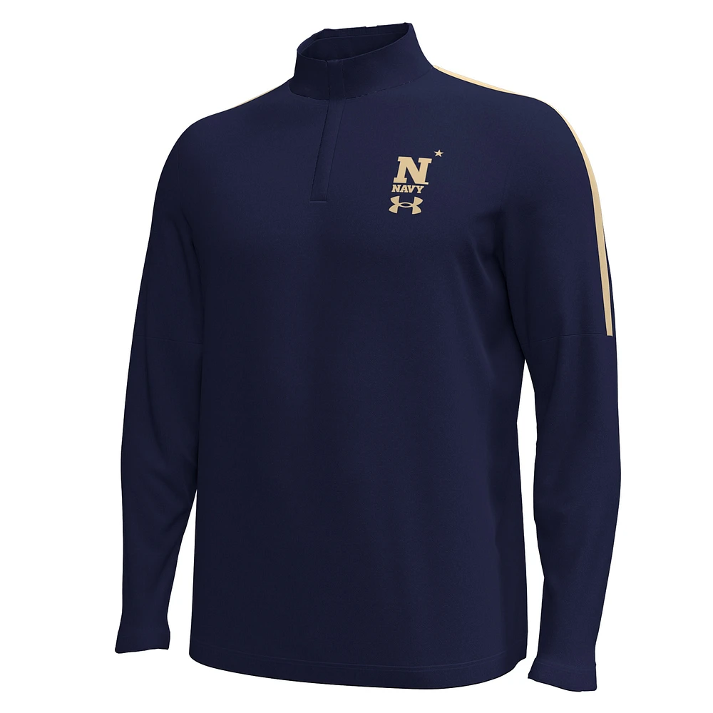 Men's Under Armour Navy Midshipmen Playoff Performance Quarter-Zip Jacket