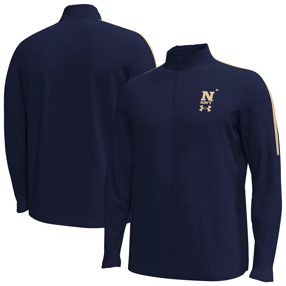 Veste à glissière quart de tour Under Armour Navy Midshipmen Playoff Performance pour homme