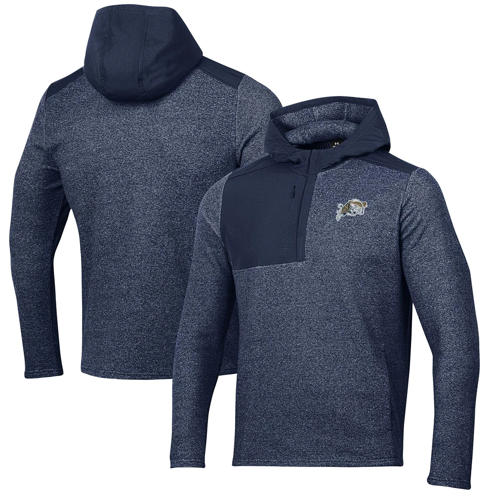 Under Armour Navy Midshipmen Survivor Fleece Hoodie Quarter-Zip Veste pour homme