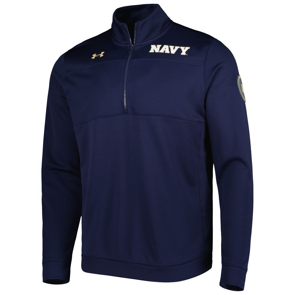 Men's Under Armour Navy Midshipmen Universal Mock Neck Half-Zip Jacket