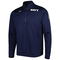 Men's Under Armour Navy Midshipmen Universal Mock Neck Half-Zip Jacket