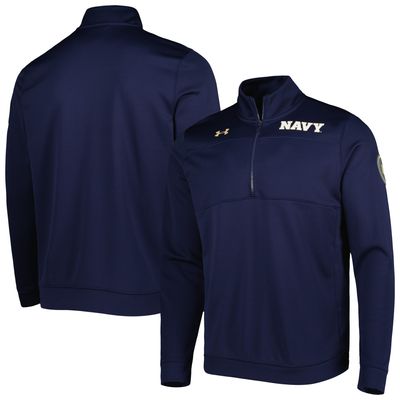 Men's Under Armour Navy Midshipmen Universal Mock Neck Half-Zip Jacket