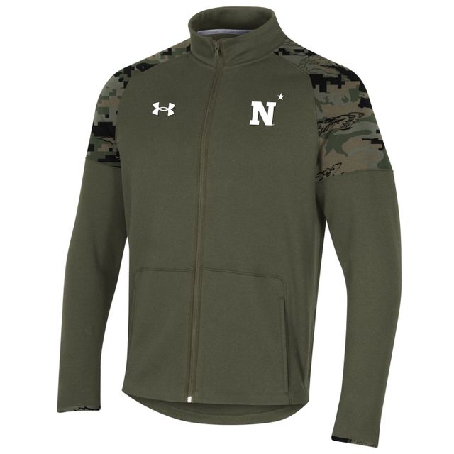 Under Armour Olive Navy Midshipmen Freedom Veste polaire entièrement zippée pour homme