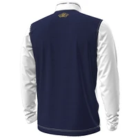 Men's Under Armour  White Navy Midshipmen 2023 Aer Lingus College Football Classic Quarter-Zip Pullover Top