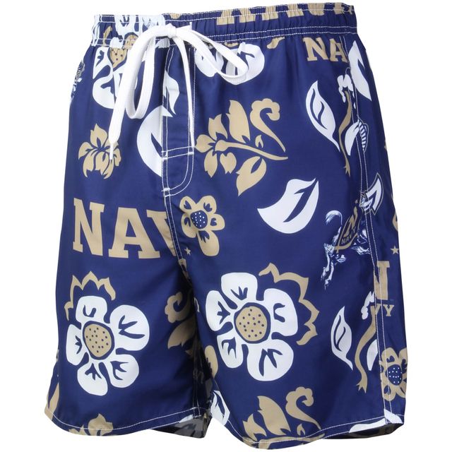 Maillot de bain Wes & Willy Navy Midshipmen Floral Volley Logo pour homme