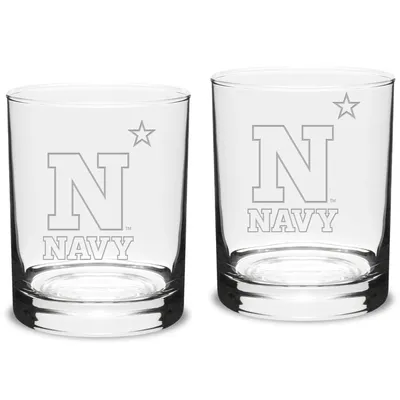 Navy Midshipmen 14oz. 2-Piece Classic Double Old-Fashioned Glass Set