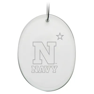 Navy Midshipmen 2.75'' x 3.75'' Glass Oval Ornament