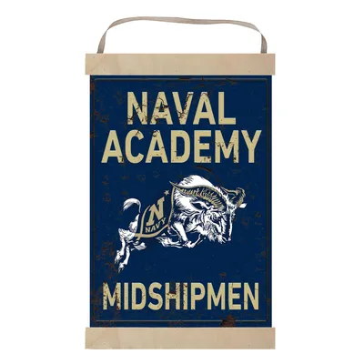 Navy Midshipmen Faux Rust Banner Sign