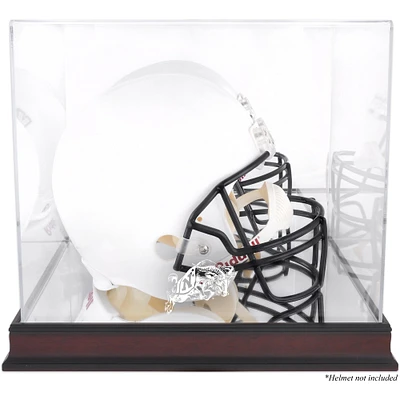 Navy Midshipmen Mahogany Base Team Logo Helmet Display Case with Mirrored Back