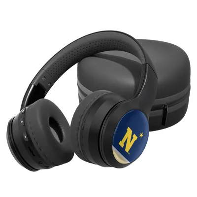 Navy Midshipmen Stripe Design Wireless Bluetooth Headphones With Case