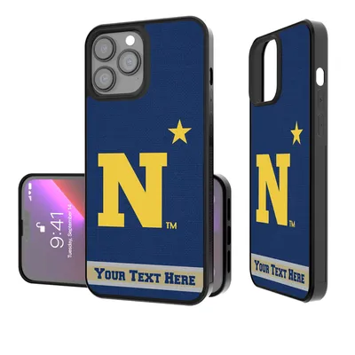 Navy Midshipmen Stripe iPhone Personalized Bump Case